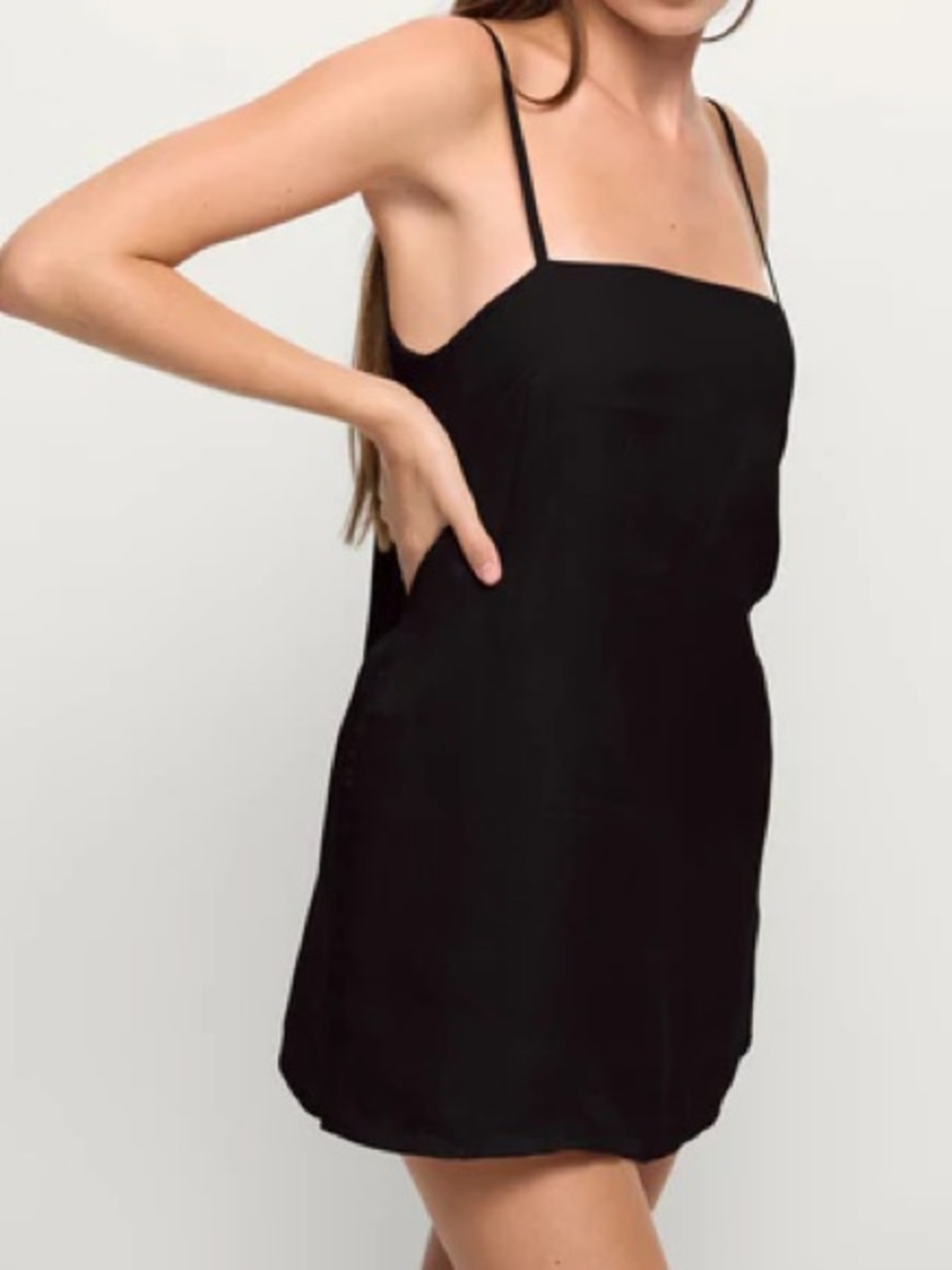 GAP Black linen mini tank Dress